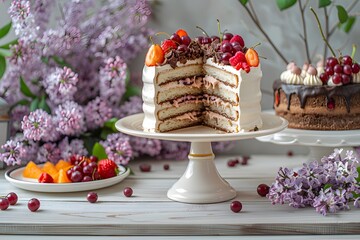 Impressionist Delight: Exquisite Cakes with Meringue and Fresh Fruit