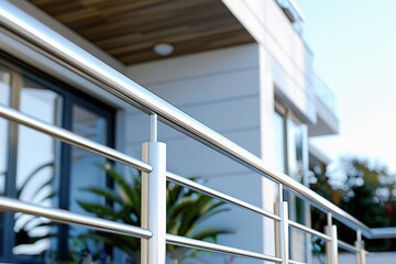 apartment balcony view with modern aluminum railing