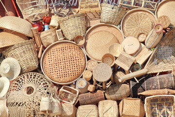 Wicker is made from rattan and bamboo.
