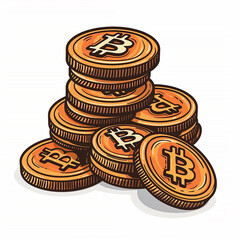 Bitcoin cryptocurrency coins