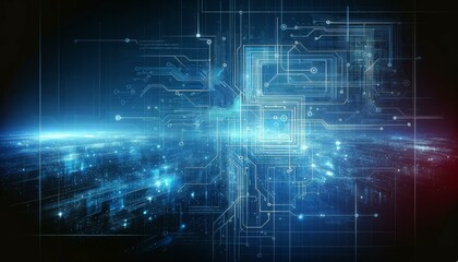 Obraz premium Futuristic Digital Circuit Board, Technology Concept Background