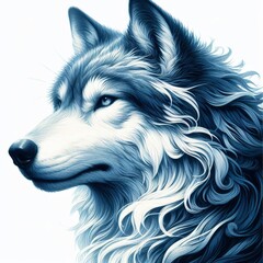wolf illustration on white