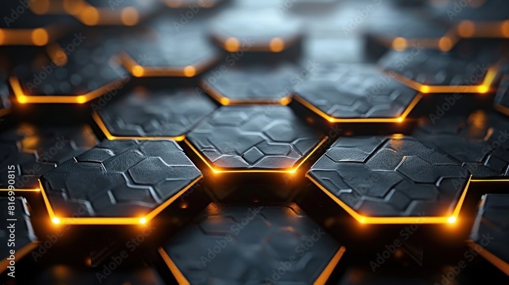 Poster futuristic digital hexagonal structure background