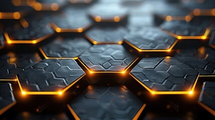 Futuristic digital hexagonal structure background