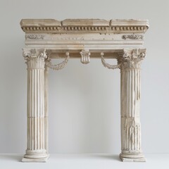 Ancient Roman altar with ornate Corinthian columns and detailed carvings