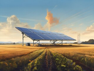 solar panels on a farm