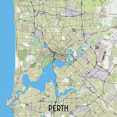 Fototapeta premium Perth, Australia map poster art