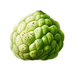 Obraz premium Highly detailed illustration of a green Osage orange with a textured surface, , png , transparent