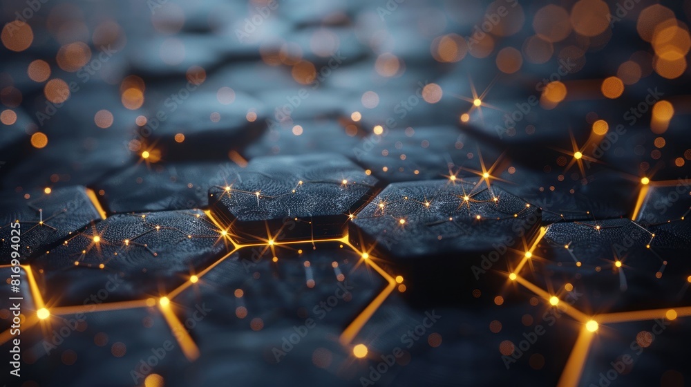 Poster futuristic digital hexagonal structure background