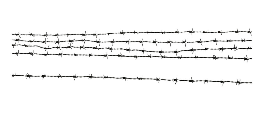 Barbed wire. Fence with barbed wire on transparent png