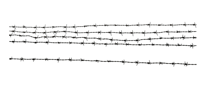 Barbed wire. Fence with barbed wire on transparent png