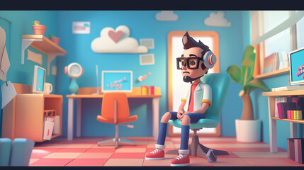 Fototapeta premium person in a office 3D
