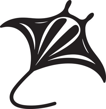 black manta ray swimming clip art preview