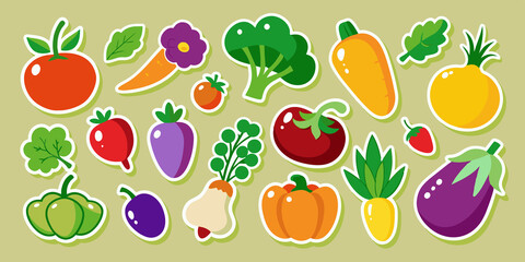 Vegetables Sticker Set