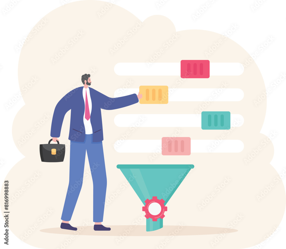 Poster filtering service. filter and search for a document, folder, and file. sort search results. a male u