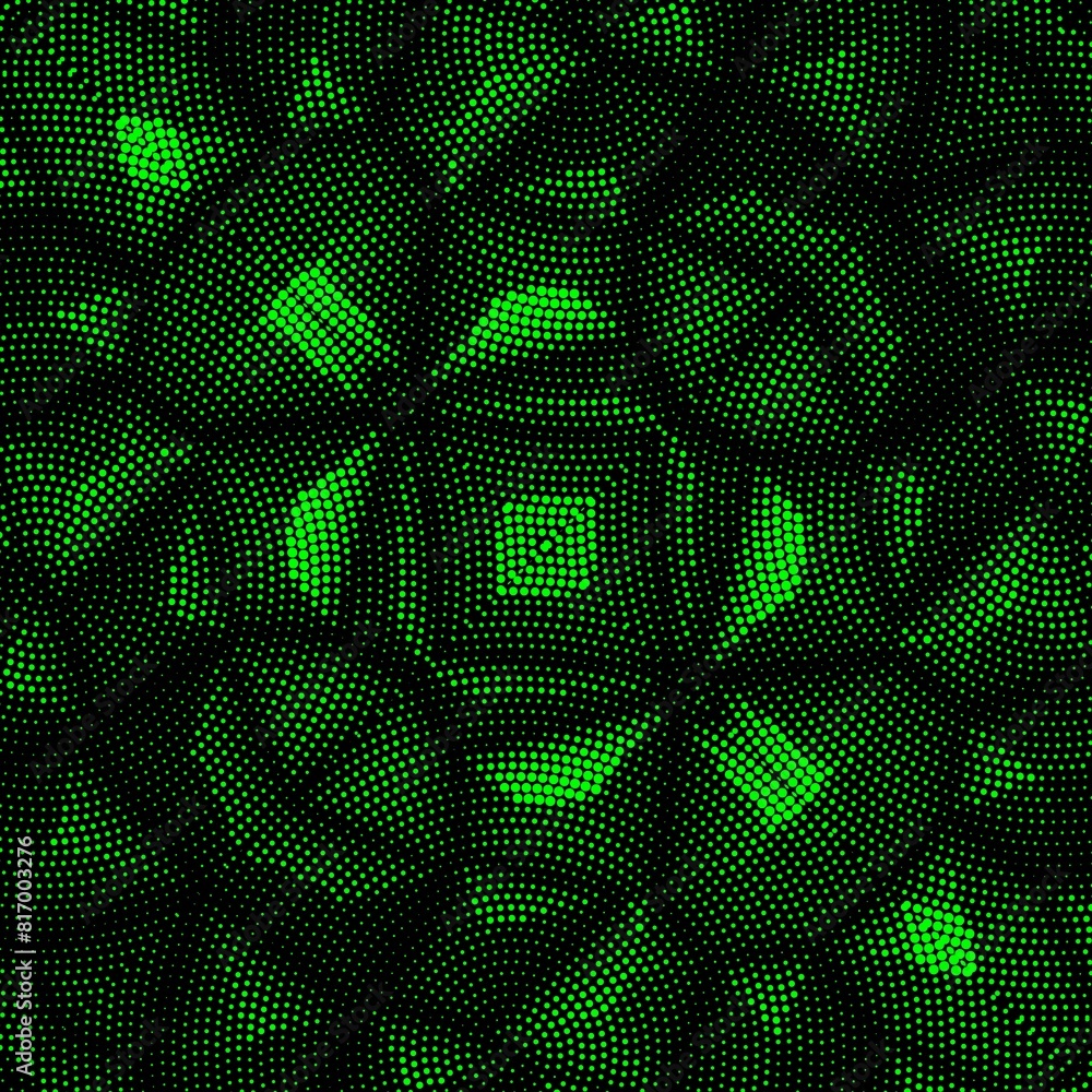 Aufkleber neon green halftone circular dot and spot pattern based on connected pyramid shapes viewed from abov
