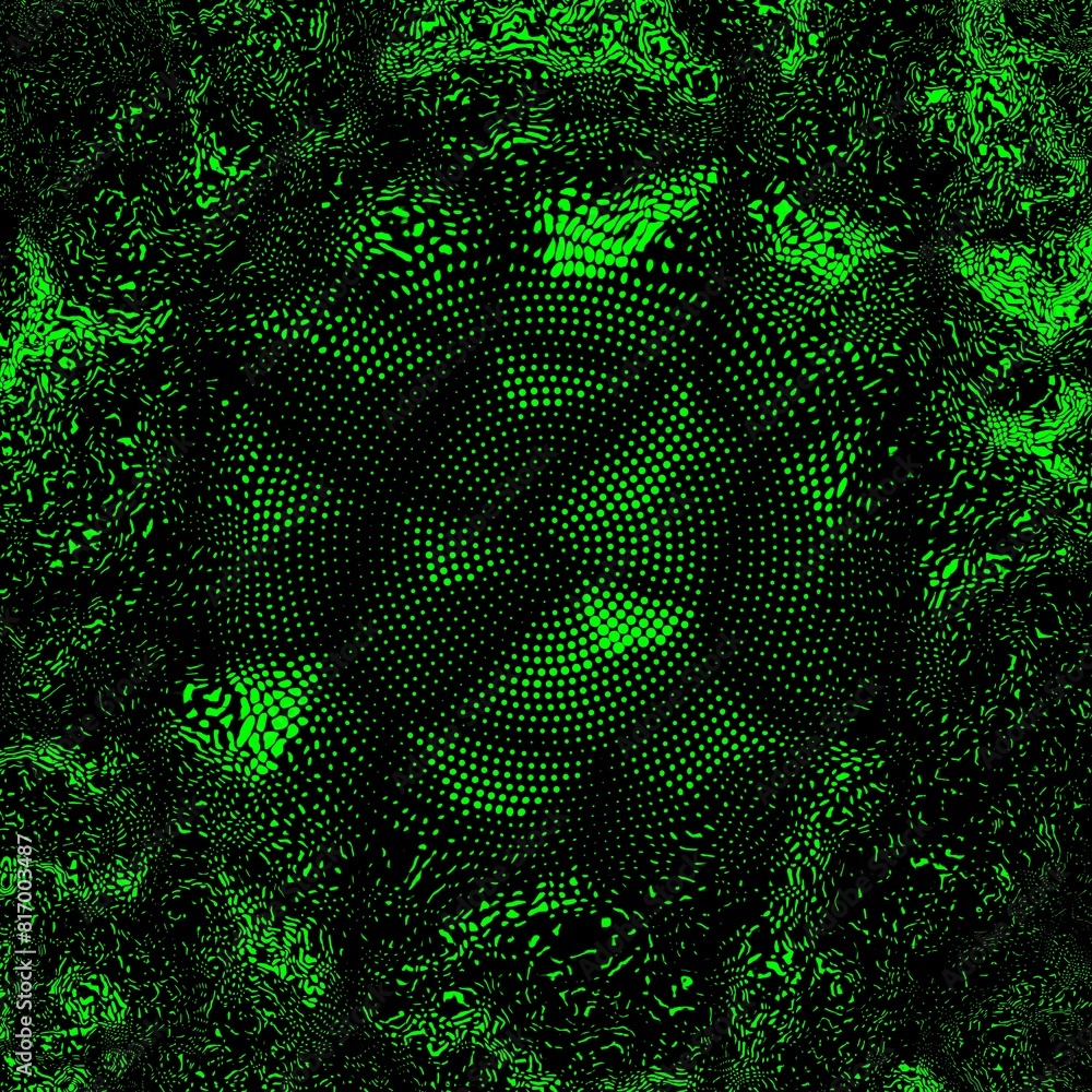 Aufkleber neon green halftone circular dot and spot pattern based on connected pyramid shapes viewed from abov
