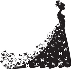 silhouette of a bride