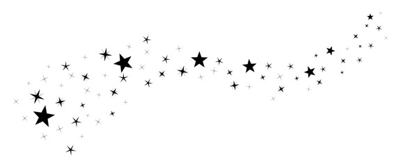 falling stars vector illustration isolated on white background.