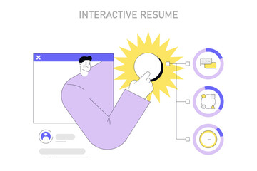 Alternative types summaries. Flat Vector Illustration