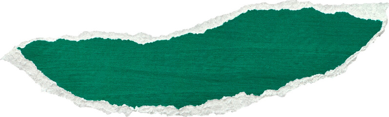 Green & White Torn Paper Piece