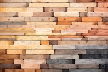 Raw timber stacks flat design top view woodworking theme water color Complementary Color Scheme
