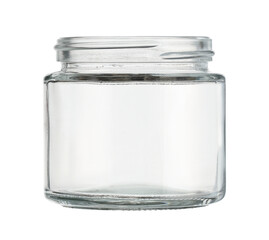 Glass cream jar cosmetic bottle (with clipping path) isolated on white background
