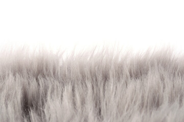 Soft grey faux fur isolated on white