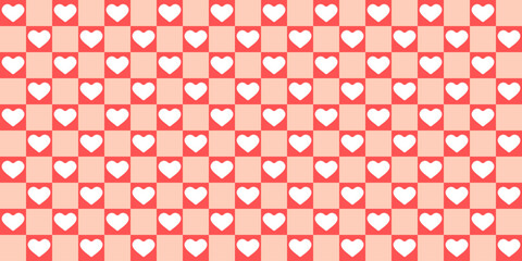 Hearts are depicted in a vector illustration. Seamless Abstract Pattern