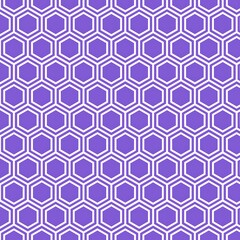 Hexagons Geometry Print Design Repeating, Vertical, Moderate Violet, White Line 