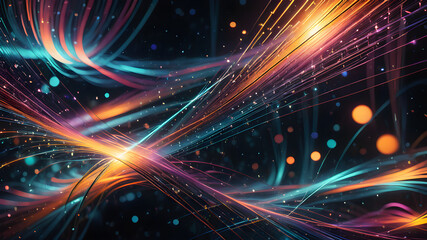 Naklejka premium Futuristic Digital Background: Technology, Connectivity, and Glowing Fiber Optics