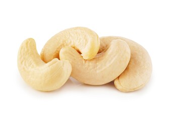 Cashew kernel isolated on white background