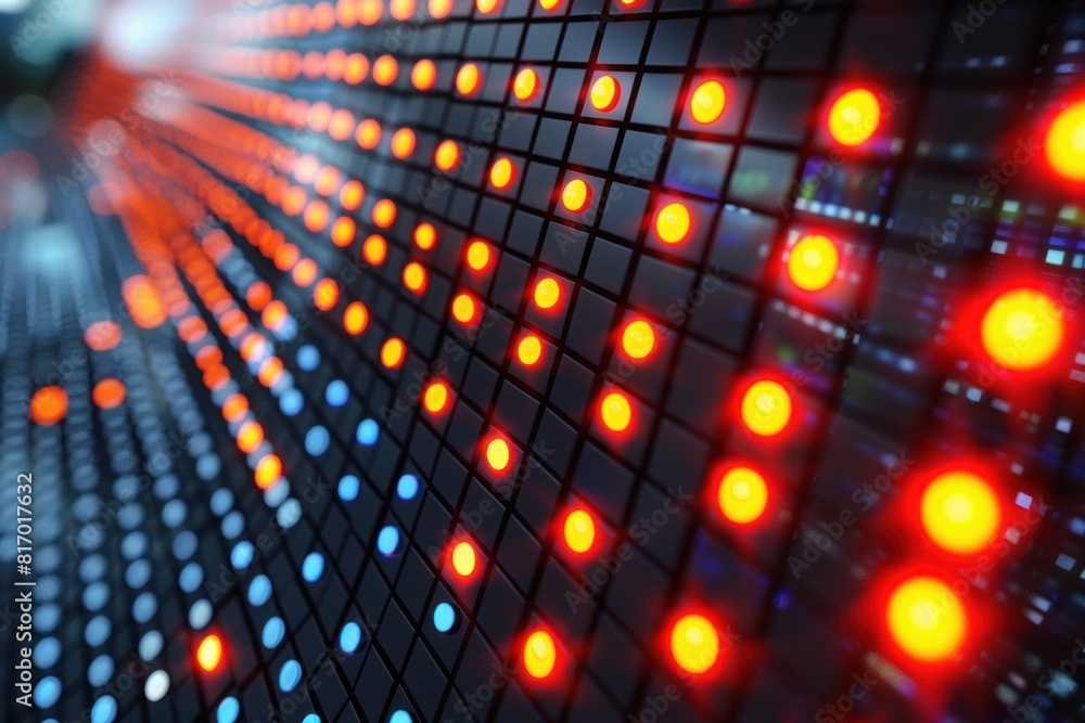 Poster vibrant led lights creating dynamic patterns in a modern nighttime urban installation