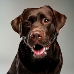 Retrato de perro labrador color chocolate