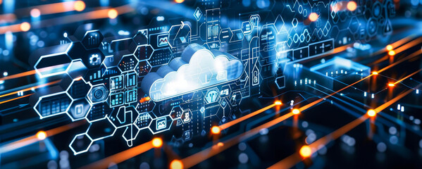 Tech Specialists Analyze Cloud Data, Software Coding & Programming - Global Network, Digital Technology, Business Intelligence Visualization