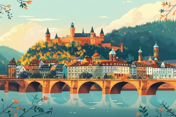 Illustration of Heidelberg, Germany

