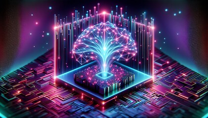 3D Abstract Background of Convolutional Neural Networks (CNN)