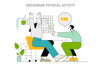 Employee Well-being concept. Vector illustration.
