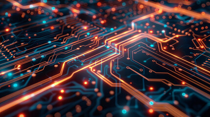 futuristic circuit board glowing technological abstract background graphic resource.