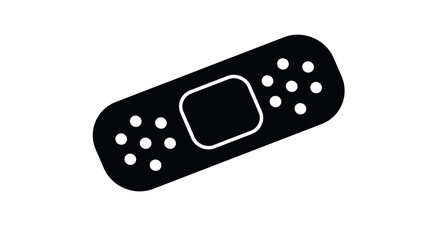 Band-Aid icon. Vector isolated black and white illustration of a Band-Aid