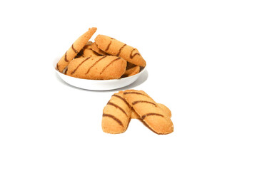 Kue lidah kucing or cat's tongue cookies. traditional cookies for eid holiday in indonesia. kue lebaran.