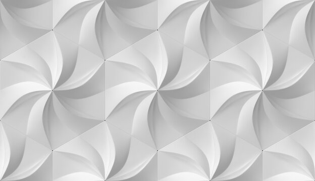 Stylized Gray Hexagonal Flower Patterns for Design Background