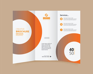 Colorful circles business tri fold brochure design vector template