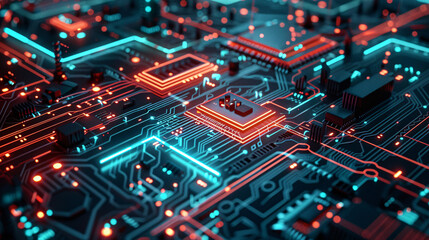 futuristic circuit board glowing technological abstract background graphic resource.