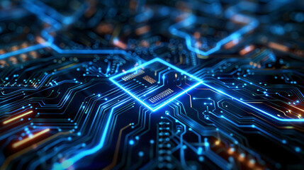 futuristic circuit board glowing technological abstract background graphic resource.