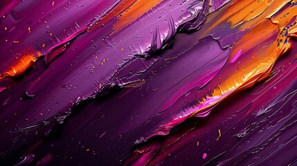 thick oil paint colors on canvas, colorful abstract painting, dark-purple, orange, diagonal...