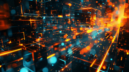 Abstract background,Digital technology concept, data transfer on the internet.