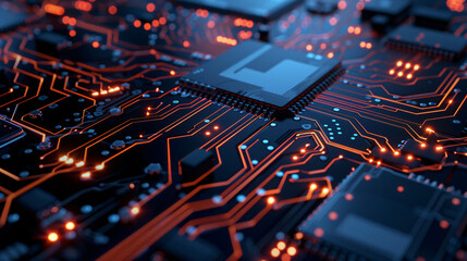 futuristic circuit board glowing technological abstract background graphic resource.
