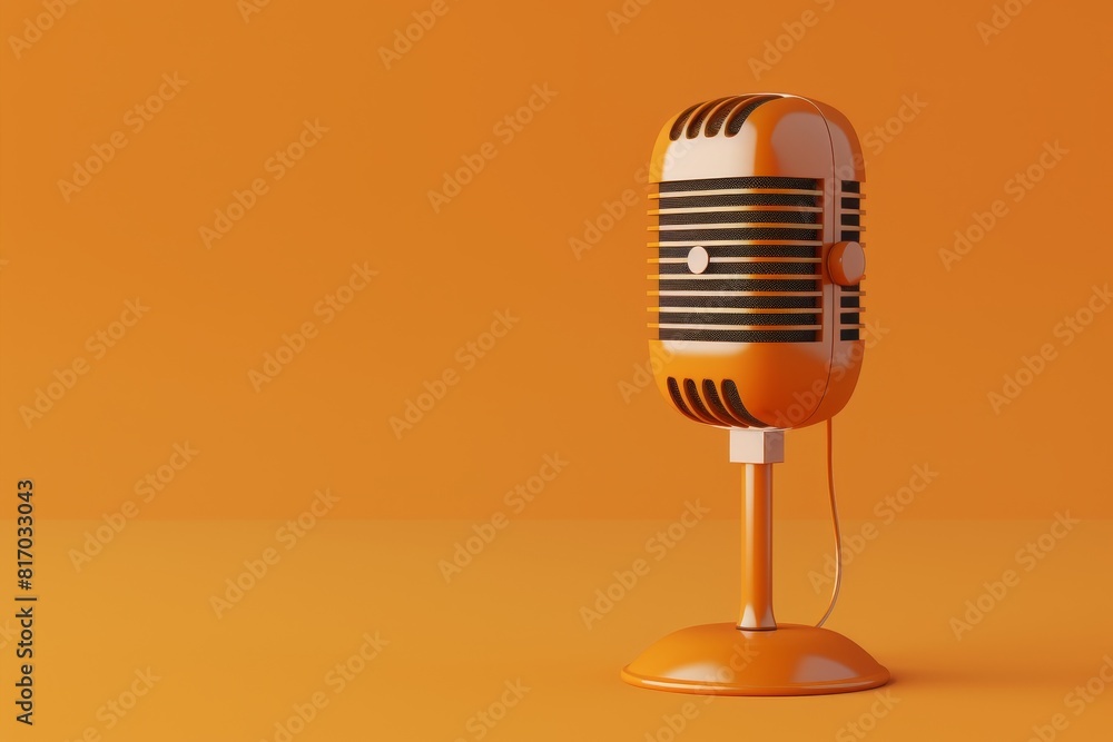 Poster a microphone with a colorful cord is sitting on a bright colorful background