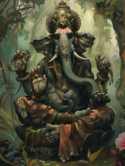 Ganesh wall art, The god of abundance is revered by the people, resulting in wealth and happiness